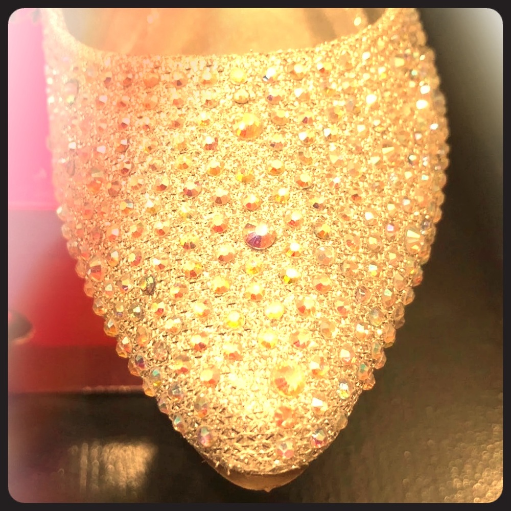 Studied Silver sparkly flats